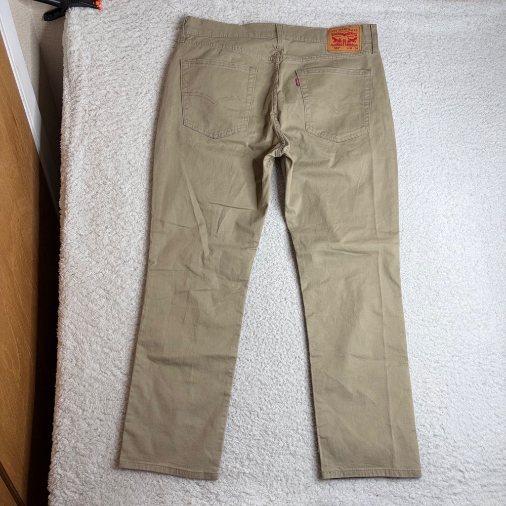 NEW Levis 514 Straight Fit Stretch Pants Mens 36x30 Tan Chino Twill 00514-1115